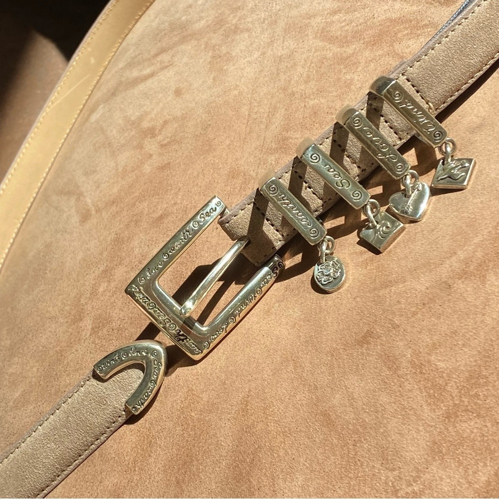 Brighton Vintage Suede Belt w/ Charms